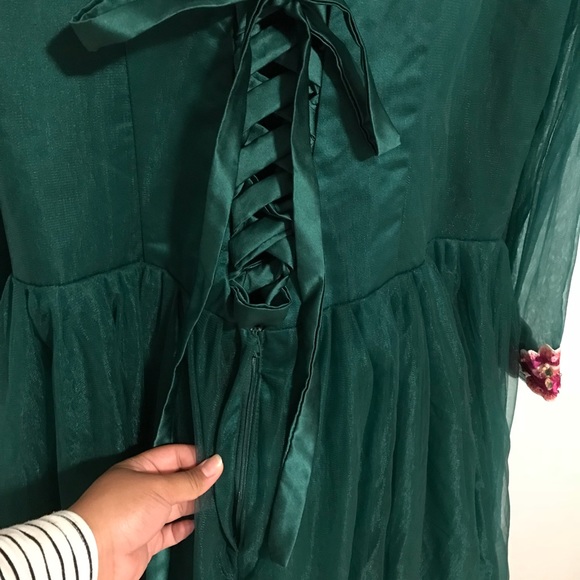 AMAZING Embroidered Floral Appliqué Prom Gown - Picture 3 of 7